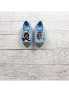 Disney Frozen Kids Light Blue Clogs Anna Elsa Slip On Shoes US 7-8